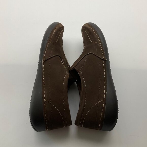 Vionic 5 Orthaheel Tech Leather Brown Slip-On Shoes Addison Moccassin Sneakers - Picture 9 of 14